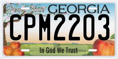 GA license plate CPM2203