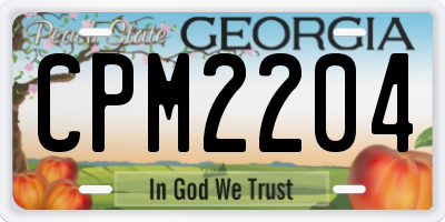 GA license plate CPM2204