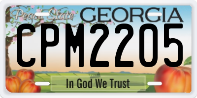 GA license plate CPM2205