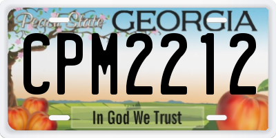 GA license plate CPM2212