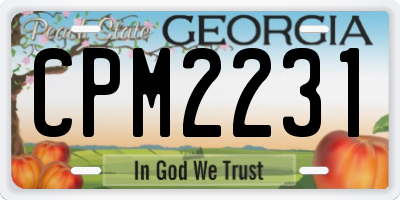 GA license plate CPM2231