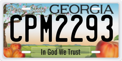 GA license plate CPM2293