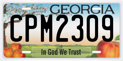 GA license plate CPM2309