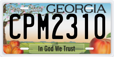 GA license plate CPM2310