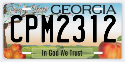 GA license plate CPM2312
