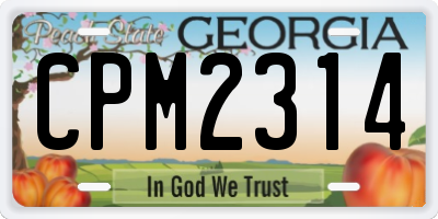 GA license plate CPM2314