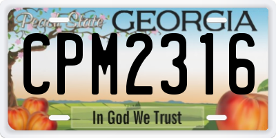GA license plate CPM2316