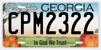 GA license plate CPM2322