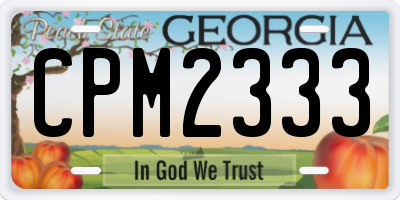 GA license plate CPM2333
