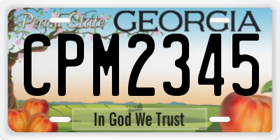 GA license plate CPM2345