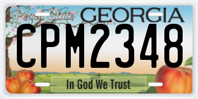 GA license plate CPM2348