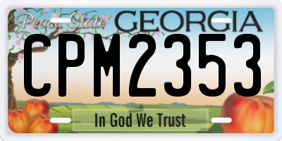 GA license plate CPM2353