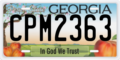GA license plate CPM2363