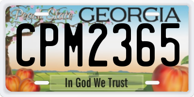 GA license plate CPM2365