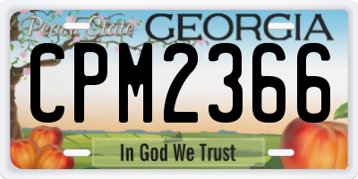 GA license plate CPM2366