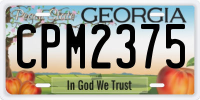 GA license plate CPM2375