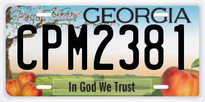 GA license plate CPM2381
