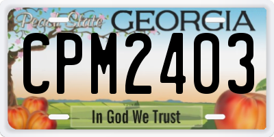 GA license plate CPM2403