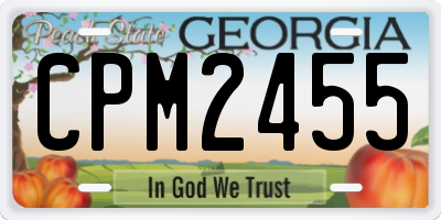 GA license plate CPM2455