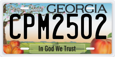GA license plate CPM2502