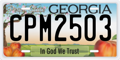 GA license plate CPM2503