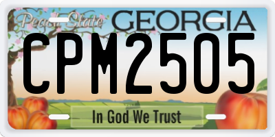 GA license plate CPM2505