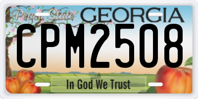 GA license plate CPM2508