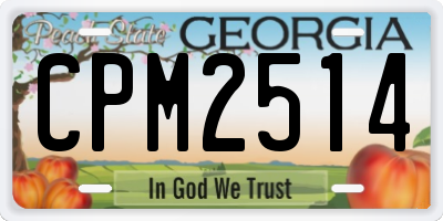 GA license plate CPM2514