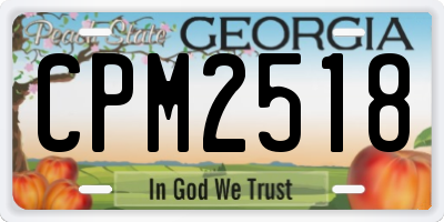 GA license plate CPM2518