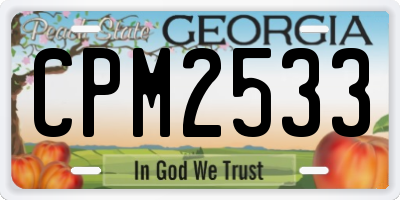 GA license plate CPM2533