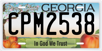 GA license plate CPM2538