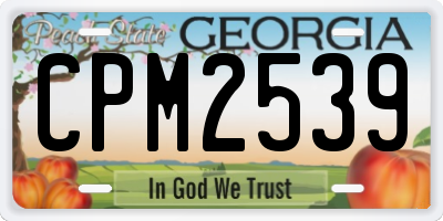 GA license plate CPM2539