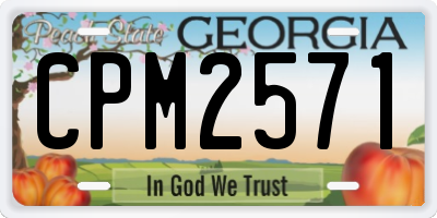 GA license plate CPM2571