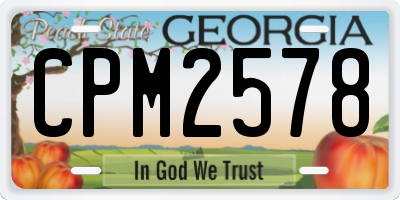 GA license plate CPM2578