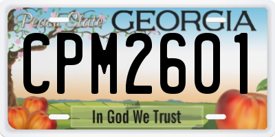 GA license plate CPM2601