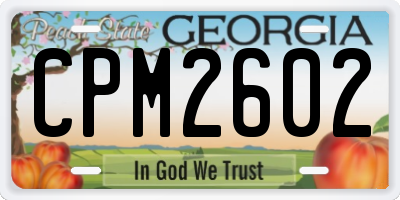 GA license plate CPM2602