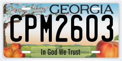 GA license plate CPM2603
