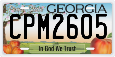 GA license plate CPM2605