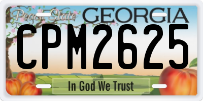 GA license plate CPM2625