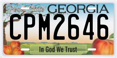 GA license plate CPM2646