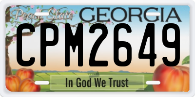 GA license plate CPM2649