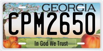 GA license plate CPM2650