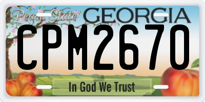 GA license plate CPM2670