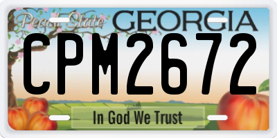 GA license plate CPM2672