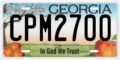 GA license plate CPM2700