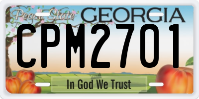 GA license plate CPM2701