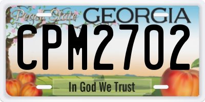 GA license plate CPM2702