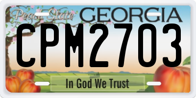 GA license plate CPM2703