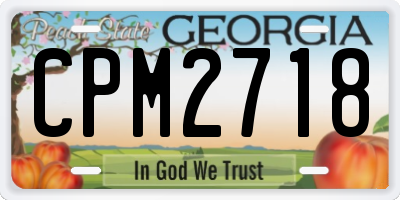 GA license plate CPM2718