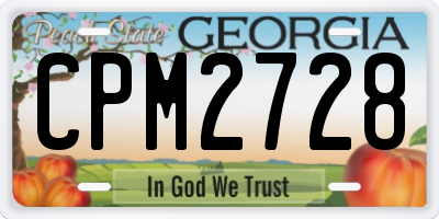 GA license plate CPM2728
